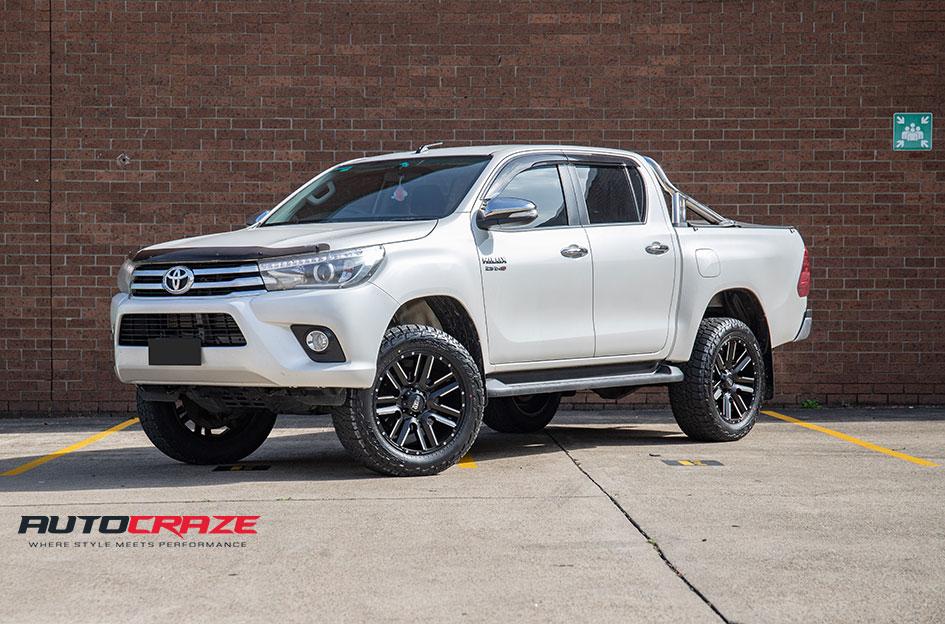 TOYOTA HILUX N80 4WD MO978 RAZOR SATIN BLACK MACHINED 